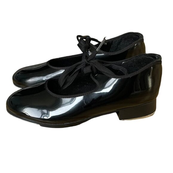 CAPEZIO Tele Tone Tap Dancing Shoes N625 Black Shiny Women's Size 6.5 M - Picture 4 of 16